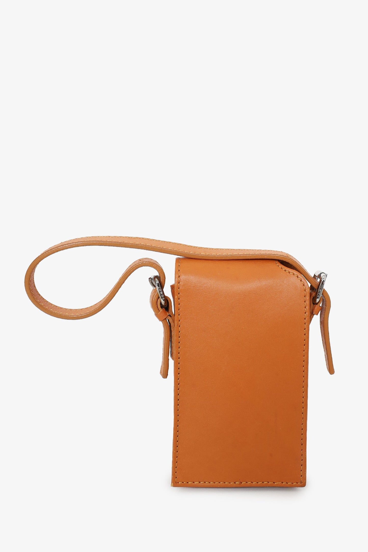 Fendi Vintage Brown Leather Mini Phone Pouch