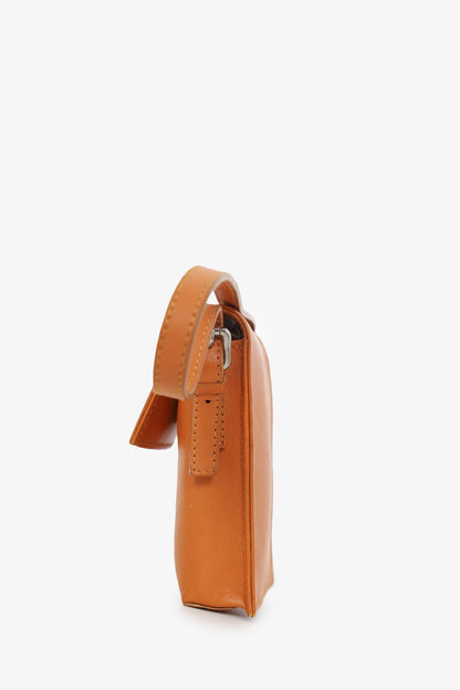 Fendi Vintage Brown Leather Mini Phone Pouch