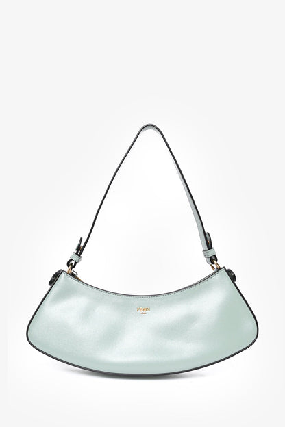 Fendi 2022 Mint Green Leather 'O'Lock Swing' Shoulder Bag