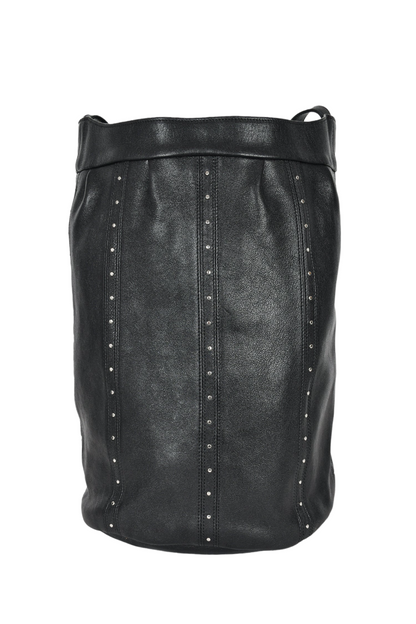 Celine 2019 Black Leather Studded Medium Bucket 16 Bag