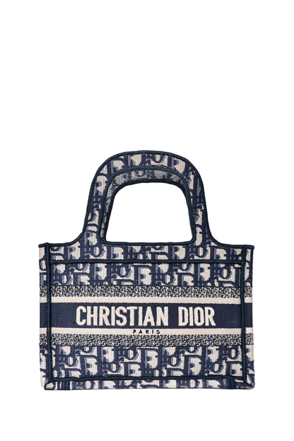 Christian Dior 2020 Navy Oblique Mini Book Tote