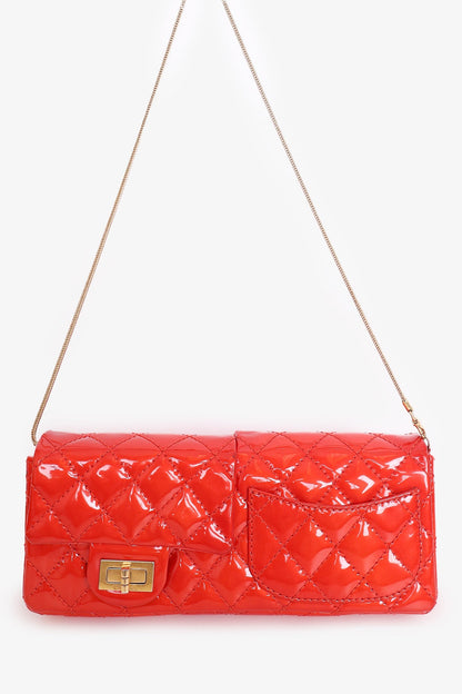 Pre-Loved Chanel™ 2008-09 Red Patent Leather Double Sided Reissue Baguette Bag