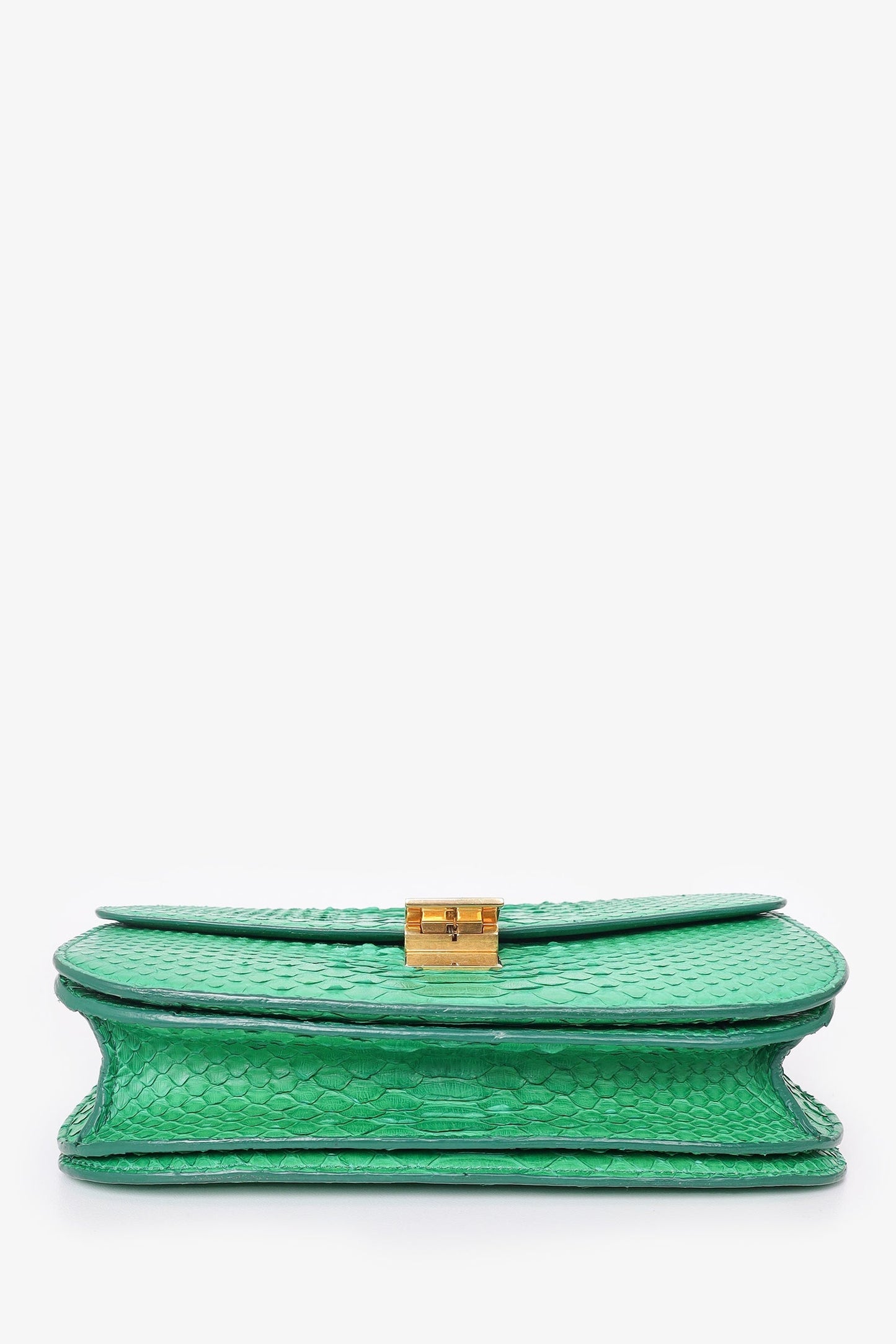 Celine Green Python Leather Medium Box Crossbody