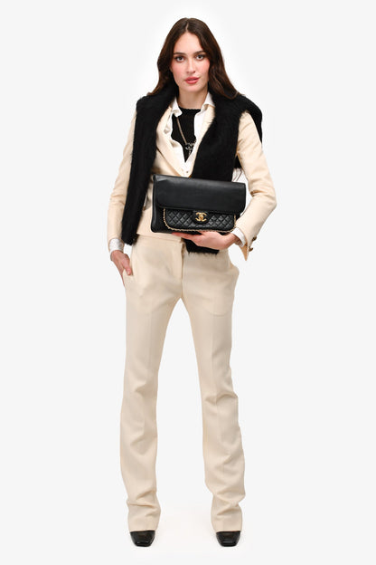 Pre-Loved Chanel™ 2017/18 Black Lambskin 'Unchained' CC Clutch