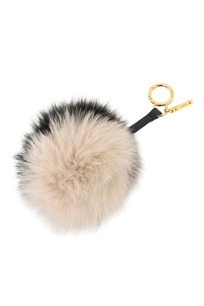 Fendi Black/White Fur Bag Charm