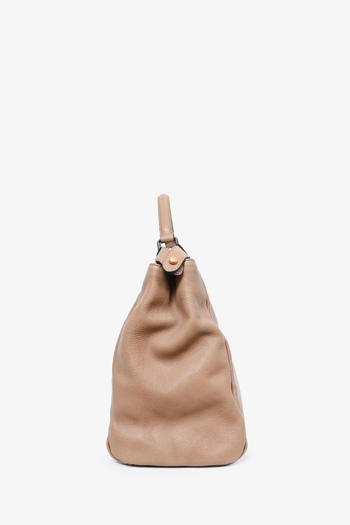 Fendi 2008 Taupe Leather Medium Peek-a-Boo Top Handle with Strap