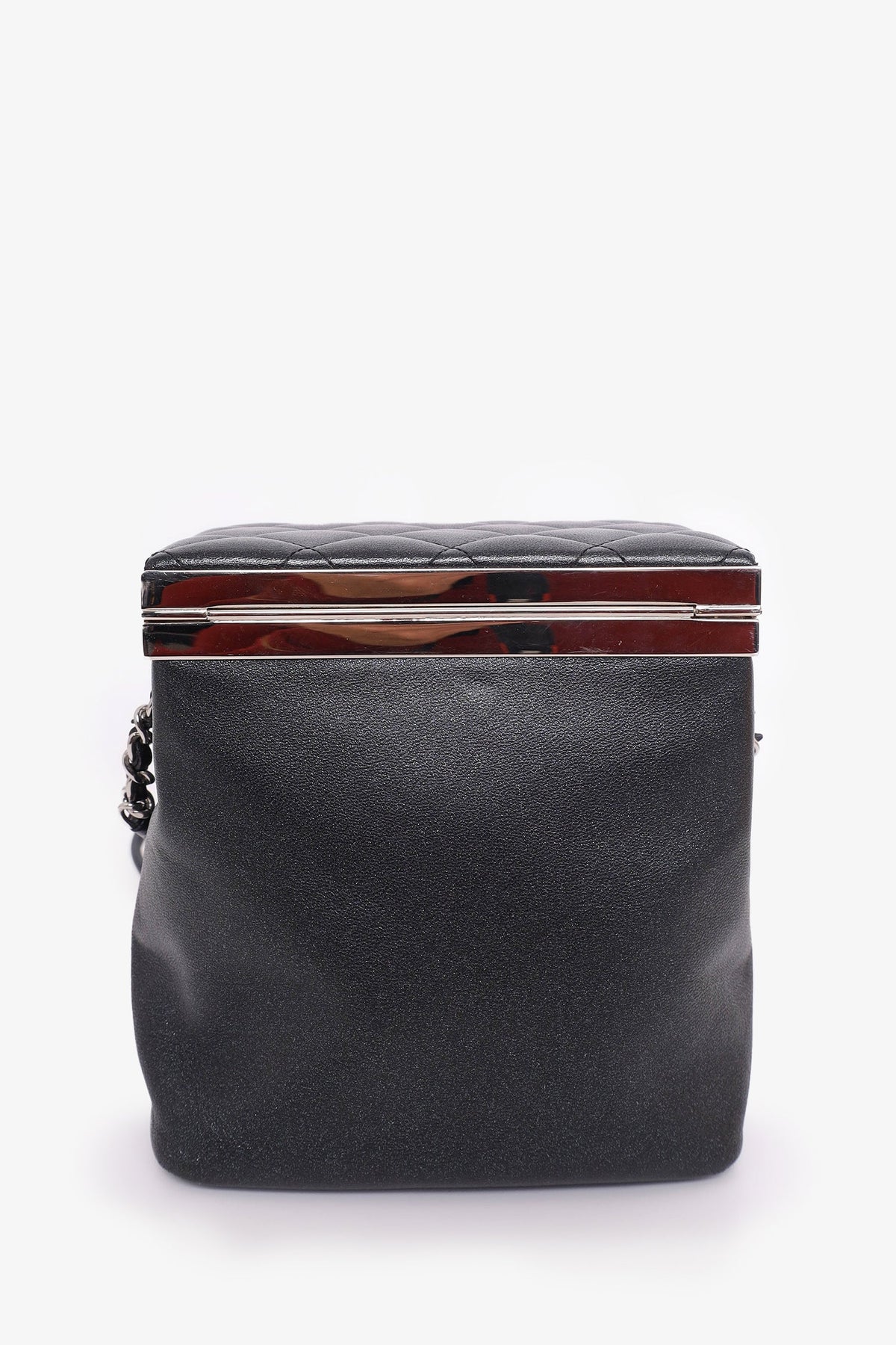 Pre-Loved Chanel™ 2016-17 Black Lambskin Quilted CC Vanity With Strap