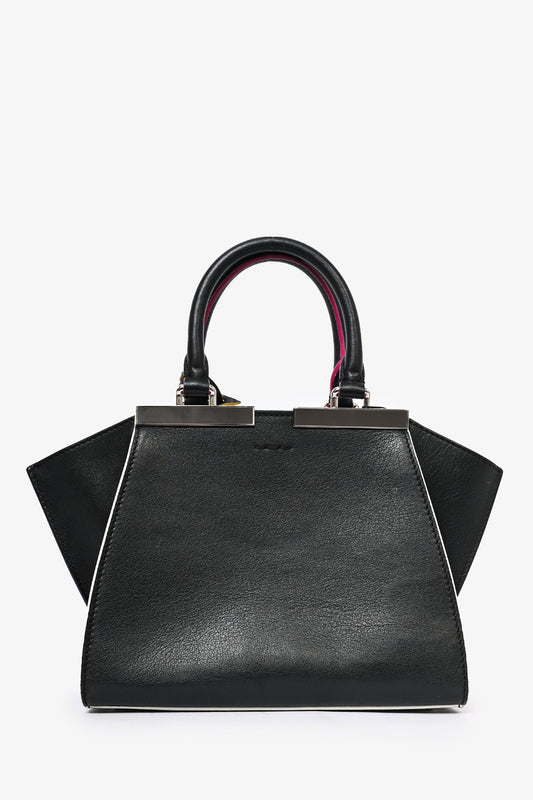 Fendi Deep Indigo Blue Leather Mini 3Jours Handle Bag with Strap