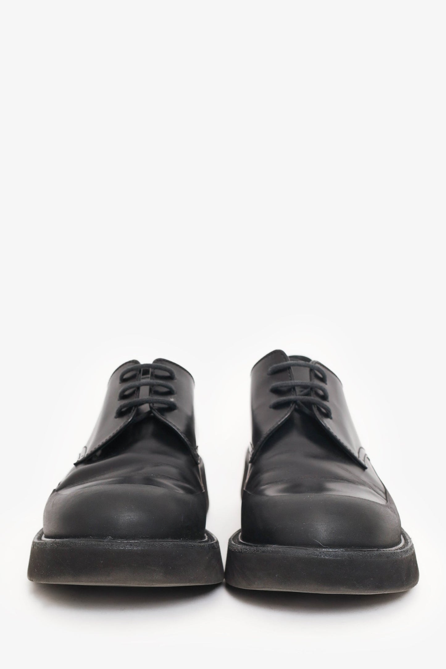 Celine Black Leather Lace up Chunky Shoes Size 36