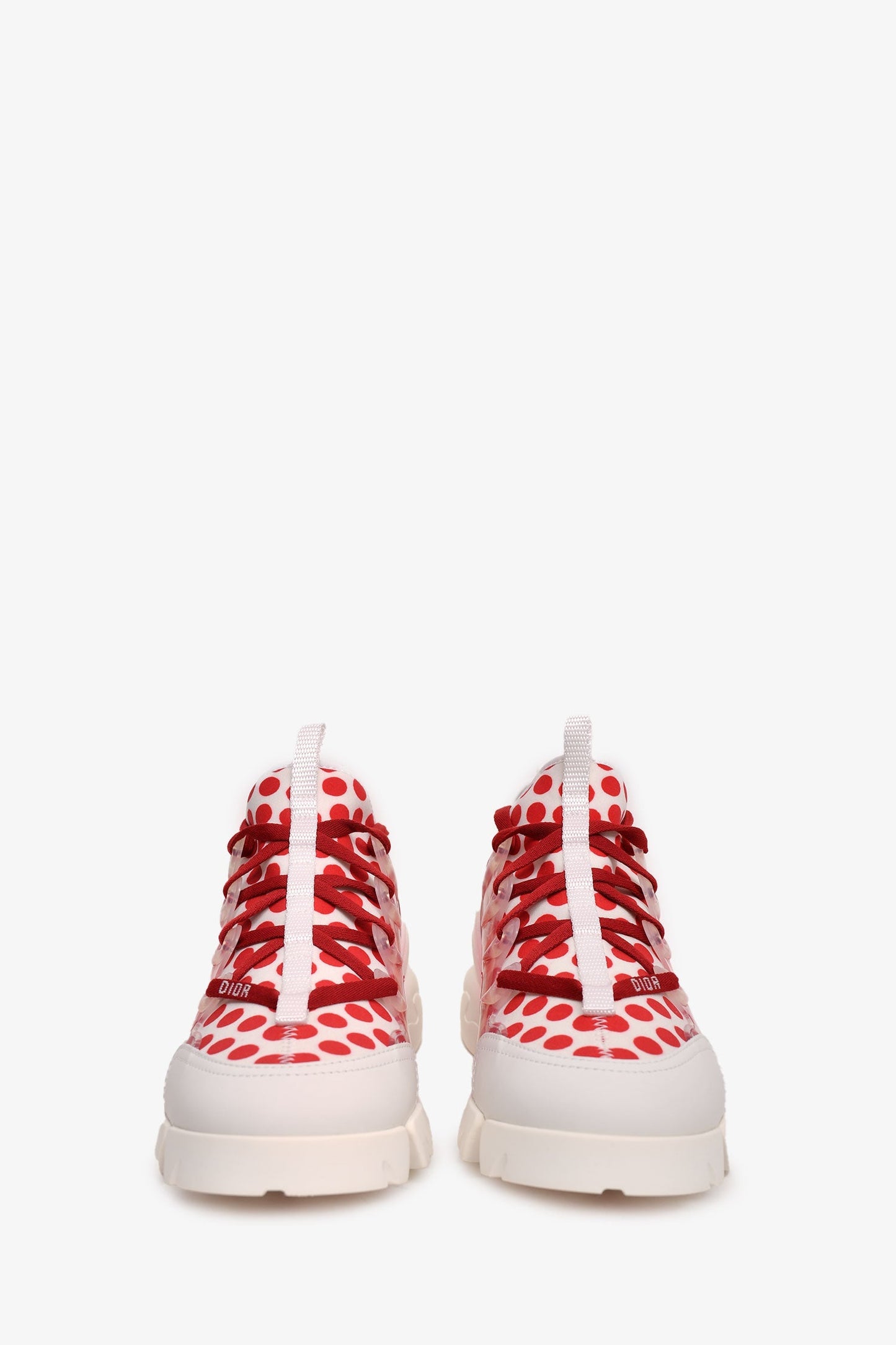 Christian Dior White/Red Polka Dot D-Connect Sneakers Size 7