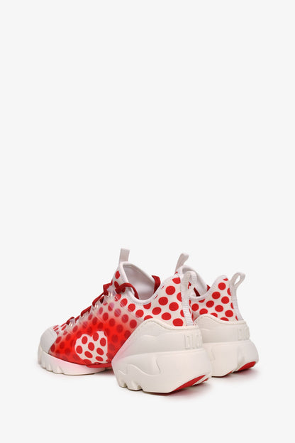 Christian Dior White/Red Polka Dot D-Connect Sneakers Size 7