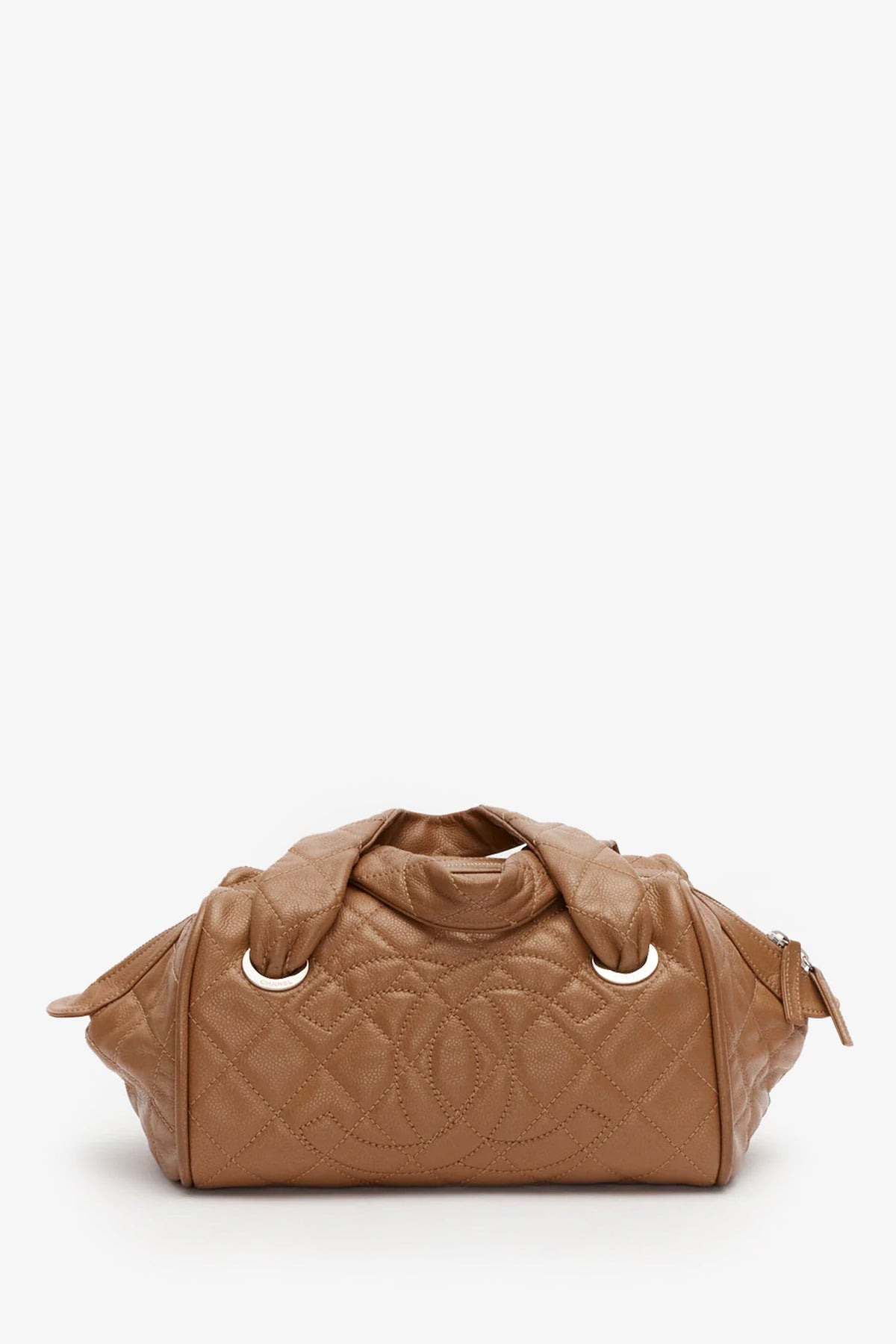 Pre-Loved Chanel™ Brown Quilted Caviar Leather Timeless Bowler Bag