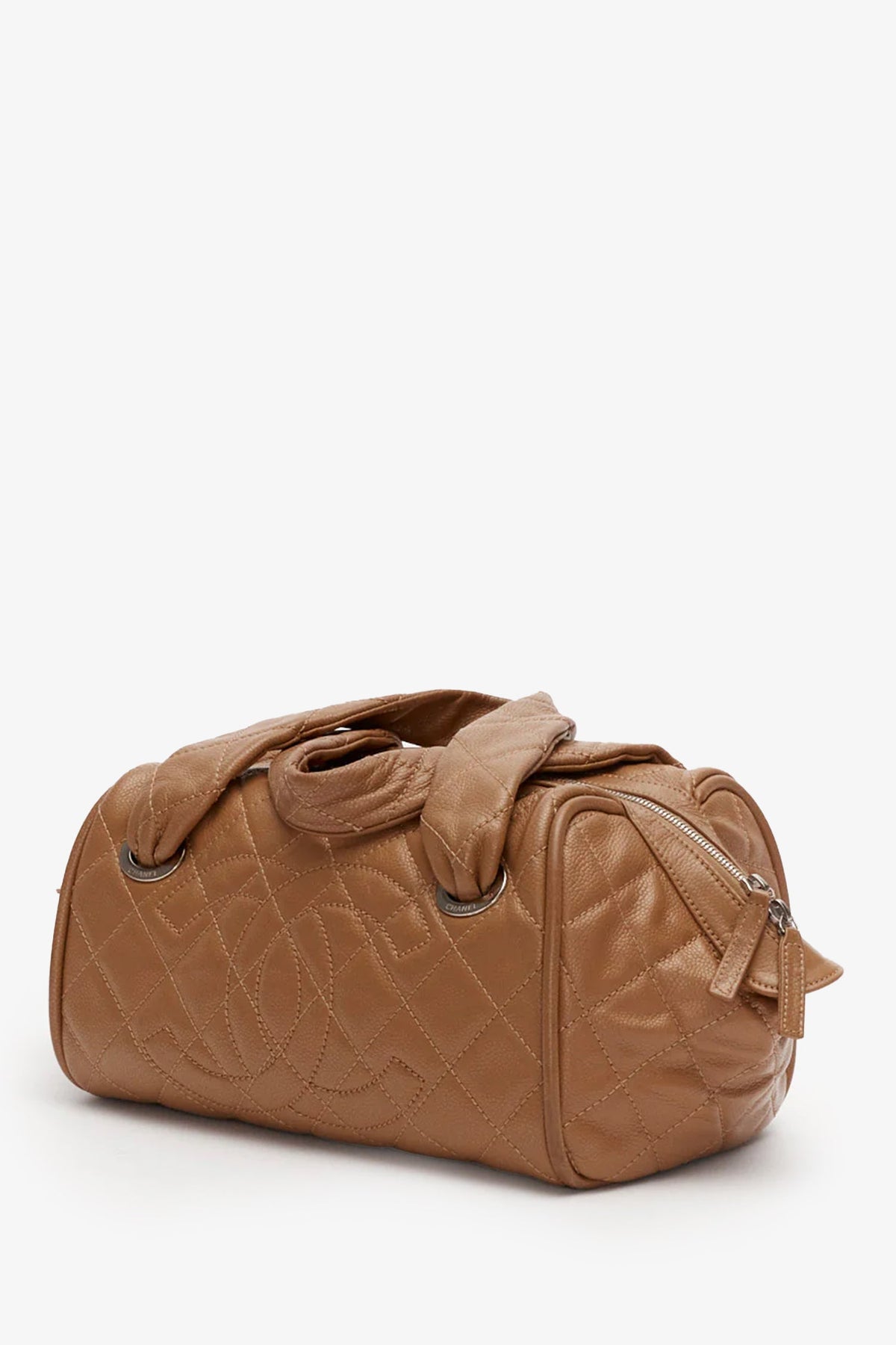 Pre-Loved Chanel™ Brown Quilted Caviar Leather Timeless Bowler Bag