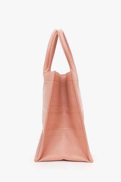 Christian Dior 2020 Pink Oblique Embossed Leather Medium Book Tote