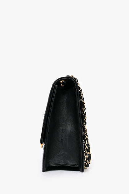 Pre-Loved Chanel™ Black Lambskin 2013/14 CC Golden Class Large Flap Shoulder Bag