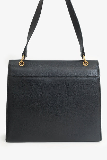 Pre-Loved Chanel™ 1997-99 Black Caviar Leather Straight Flap Shoulder Bag