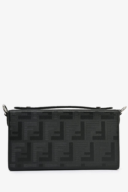 Fendi 2024 Black Leather Baguette Soft Trunk Crossbody