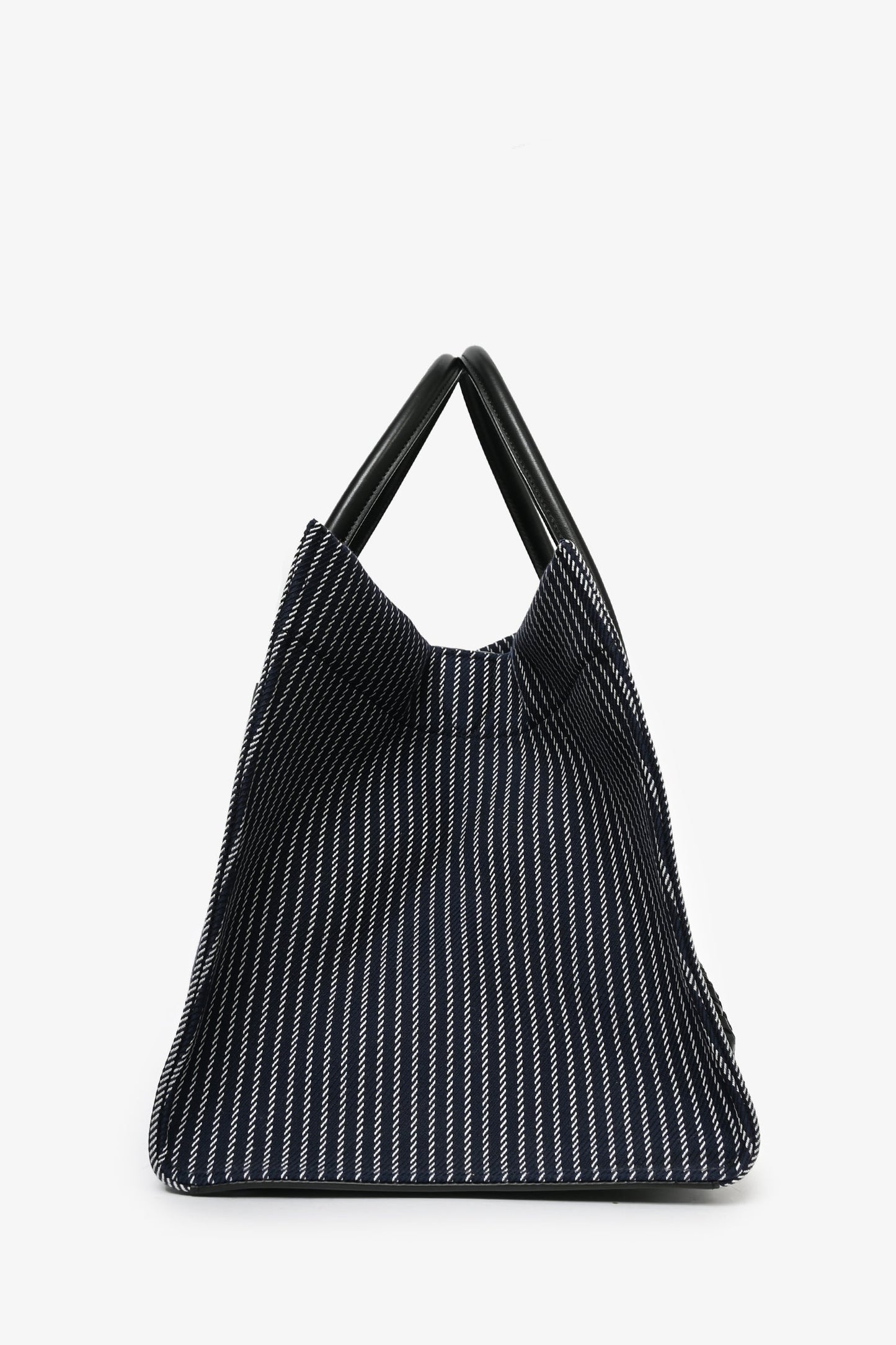 Celine 2015 Navy Blue Striped Canvas Phantom Cabas Tote