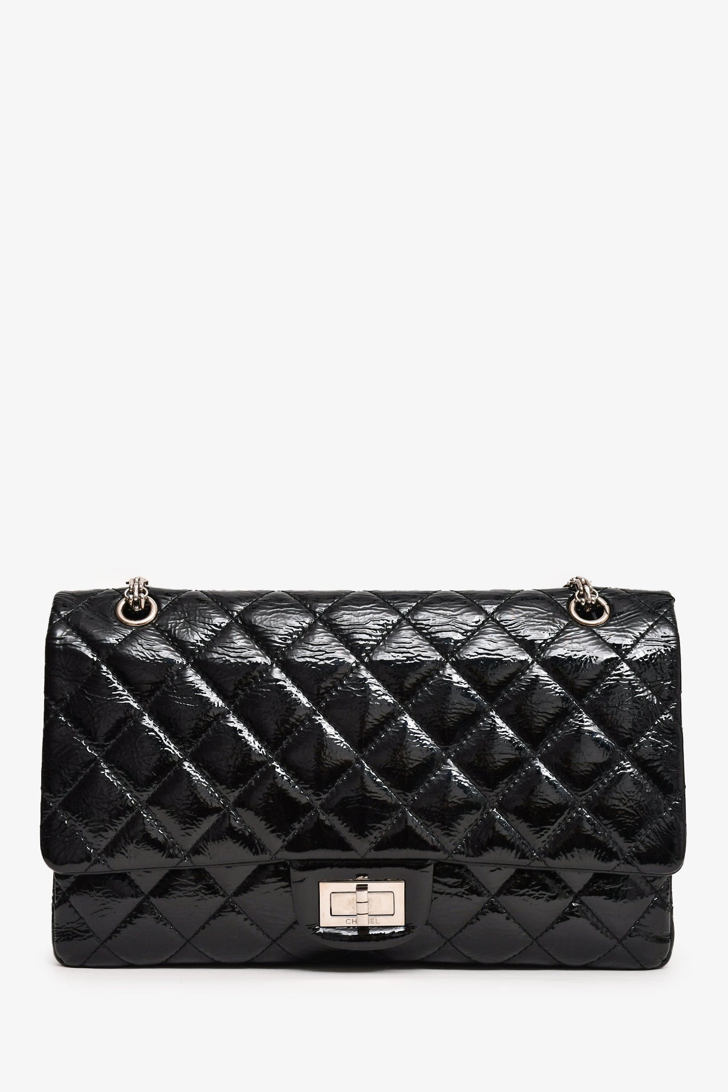 Chanel™ 2010-11 Black Patent Leather 2.55 Large 227 Flap Bag SHW