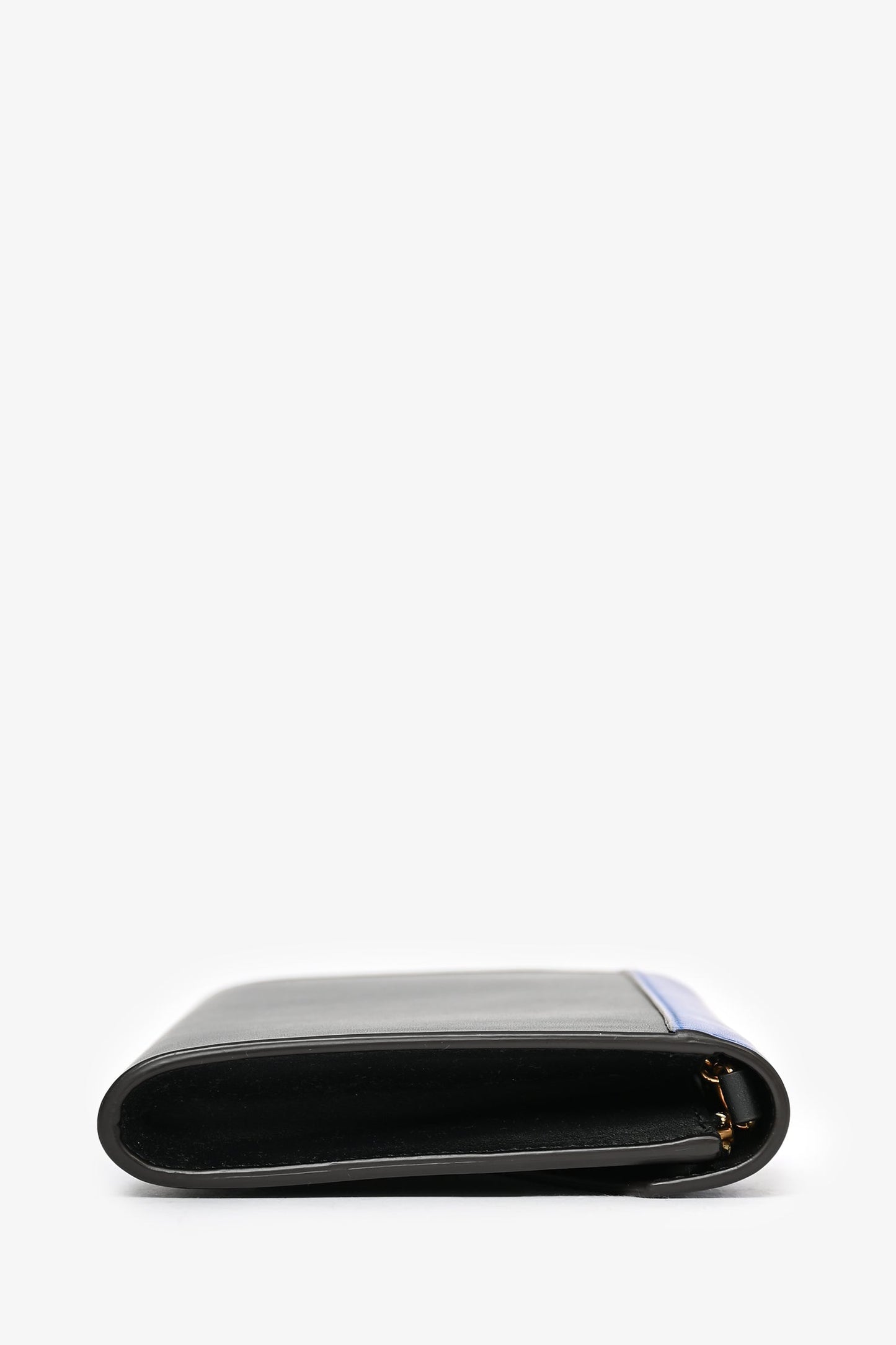 Celine 2015 Black Tricolor Leather Envelope Pocket Wallet on Chain