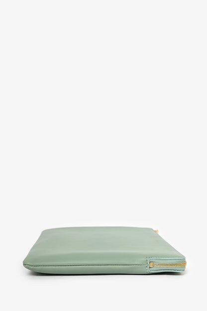 Celine Clear PVC Logo Tote with Green Leather Pouch
