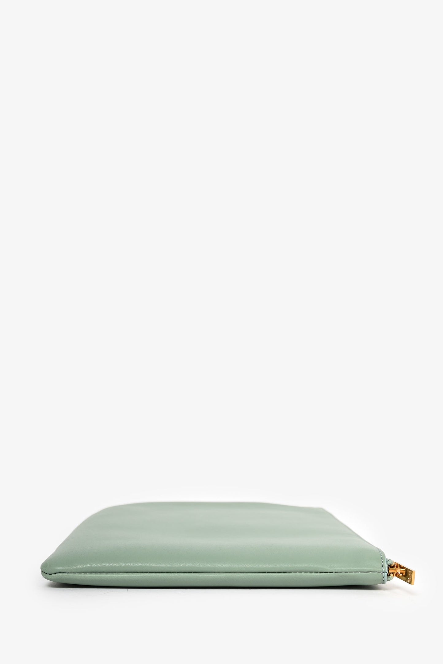 Celine Clear PVC Logo Tote with Green Leather Pouch