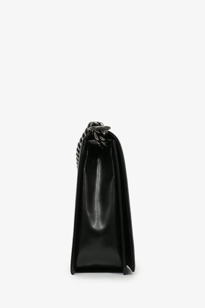 Pre-Loved Chanel™ Black Calfskin Leather Large Boy Bag