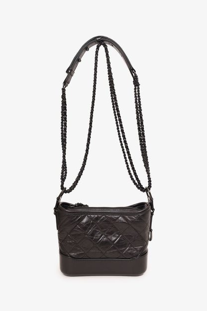 Pre-Loved Chanel™ 2019 So Black Quilted Leather Small Gabrielle Crossbody Bag