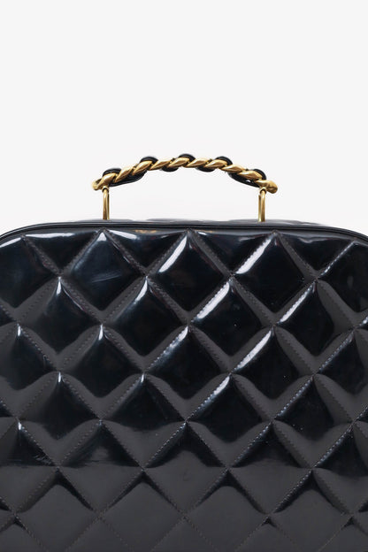 Pre-Loved Chanel™ 1994-96 Black Patent Leather Large Vanity Case