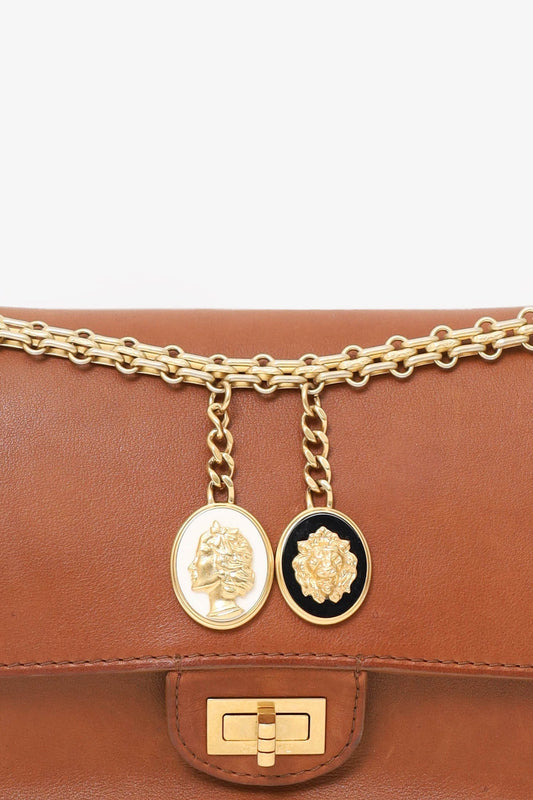 Pre-Loved Chanel™ 2017 Brown Leather Medallion Charm Reissue 2.55 Shoulder Bag