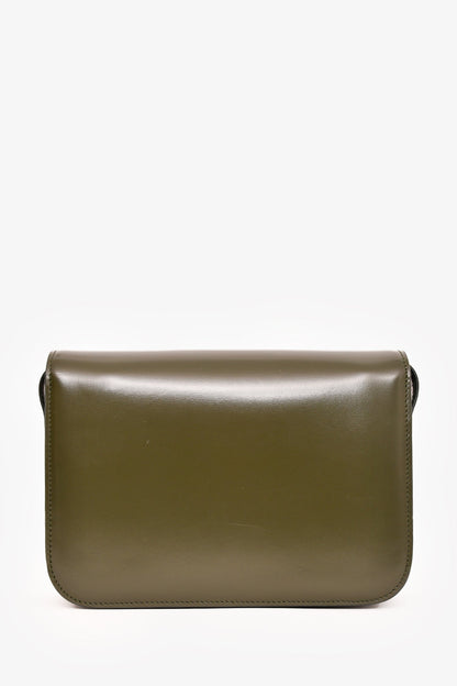 Celine 2022 Green Leather Classique Triomphe Shoulder Bag