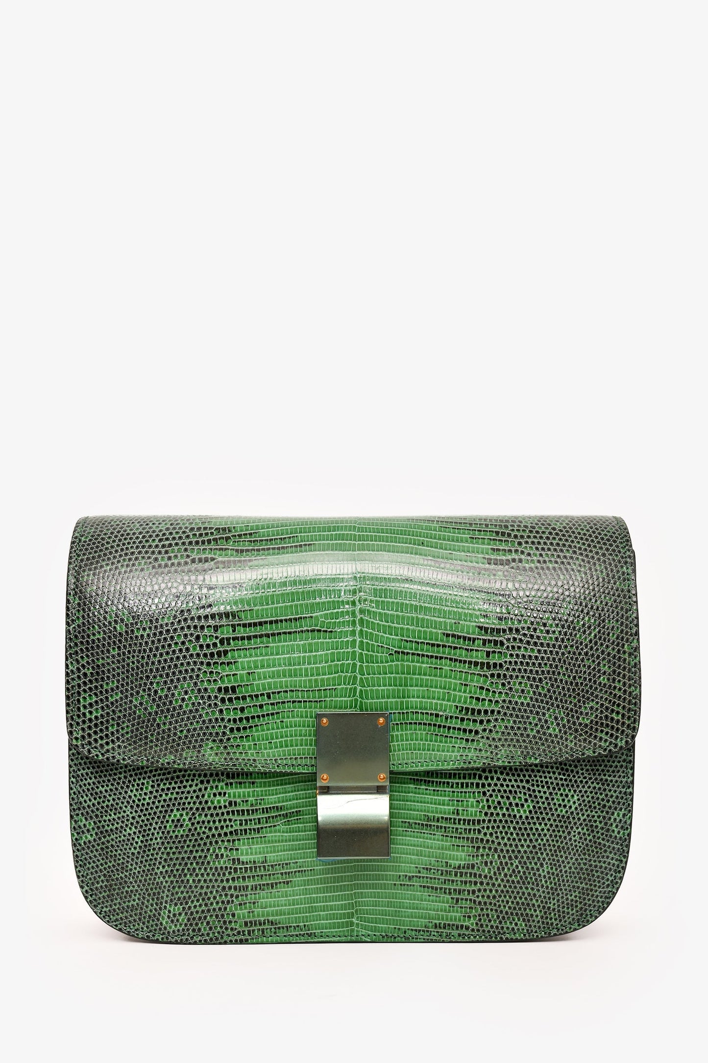Celine Green Lizard Medium Box Bag