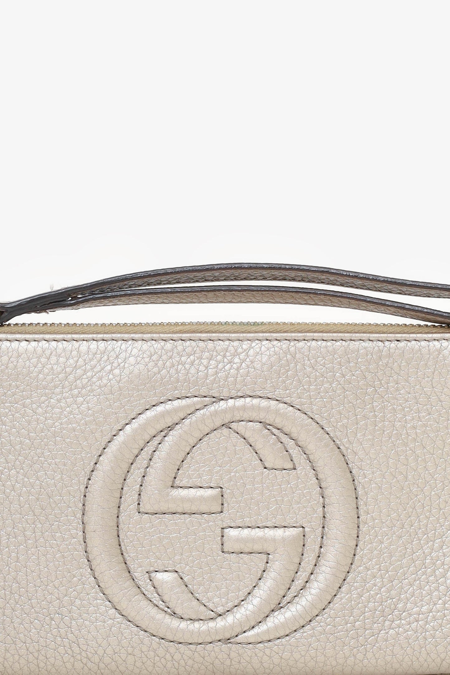 Gucci Gold Leather Wristlet
