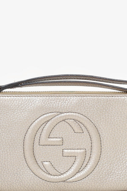 Gucci Gold Leather Wristlet