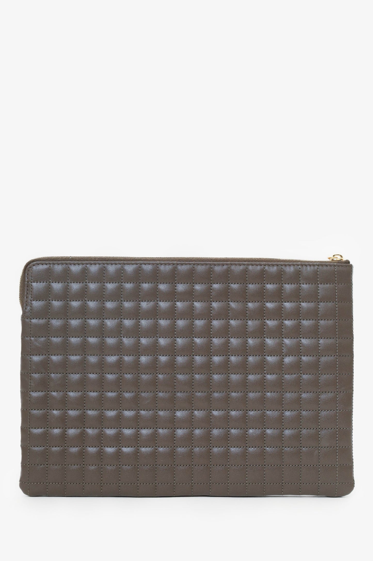 Celine Khaki Green Quilted C-Charm Pouch