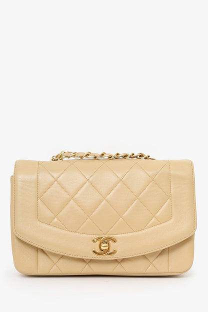 Chanel™ Beige Lambskin Small Diana Flap Bag