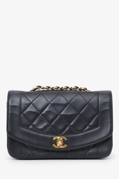 Pre-Loved Chanel™ Black Lambskin Small Diana Flap Bag