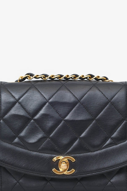 Pre-Loved Chanel™ Black Lambskin Small Diana Flap Bag