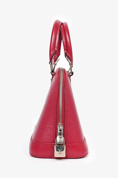 Louis Vuitton 2014 Raspberry Red Epi Leather Alma BB Top Handle with Strap