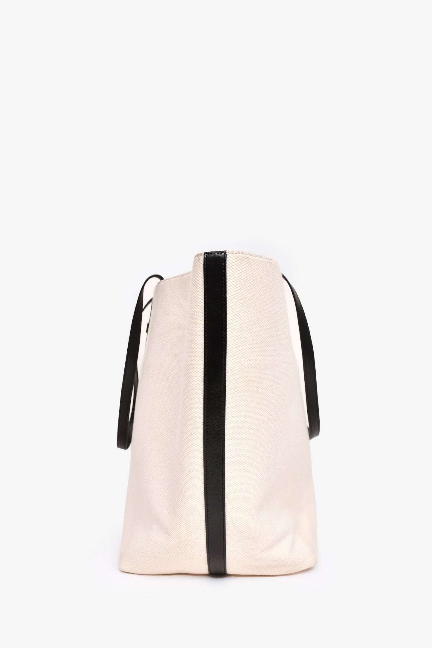 Celine 2020 Cream/Black Canvas/Leather Cabas Maillon Triomphe Tote