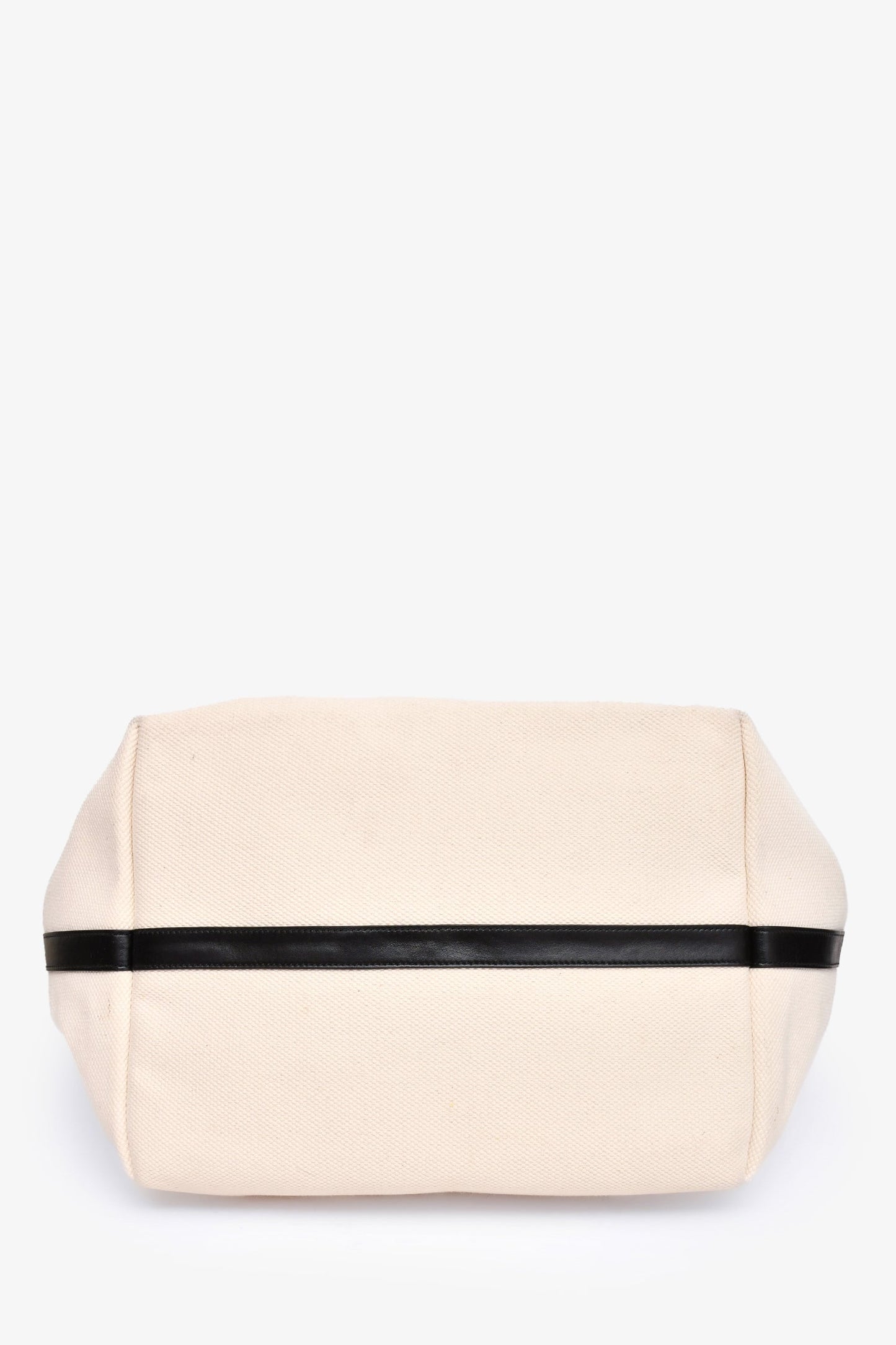 Celine 2020 Cream/Black Canvas/Leather Cabas Maillon Triomphe Tote