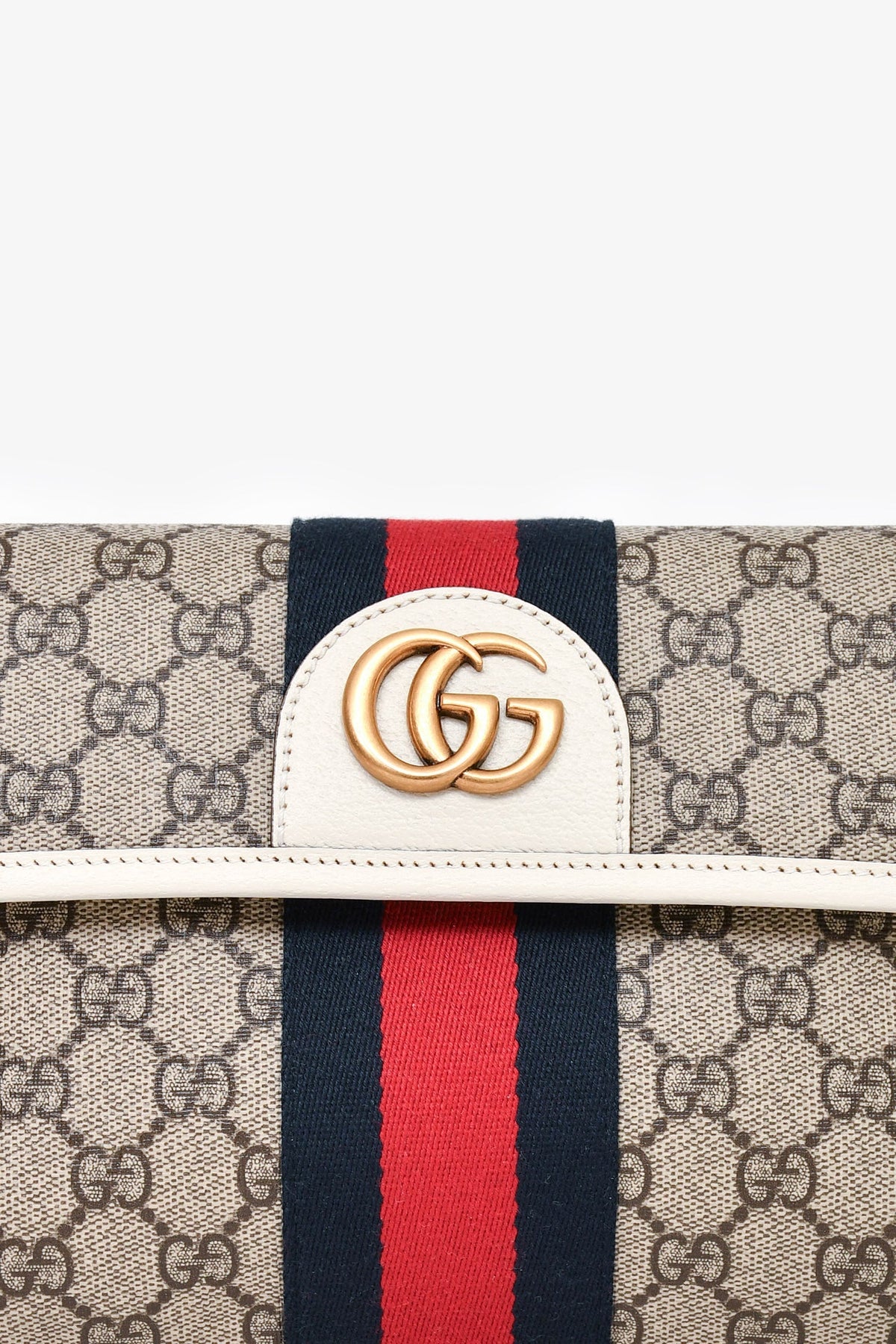 Gucci White Trim GG Supreme Ophidia Belt Bag