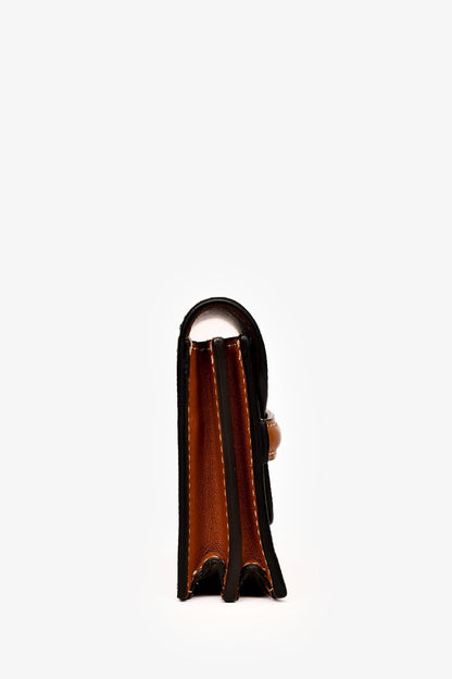 Celine 2022 Brown Leather/Canvas Triomphe Business Card Holder