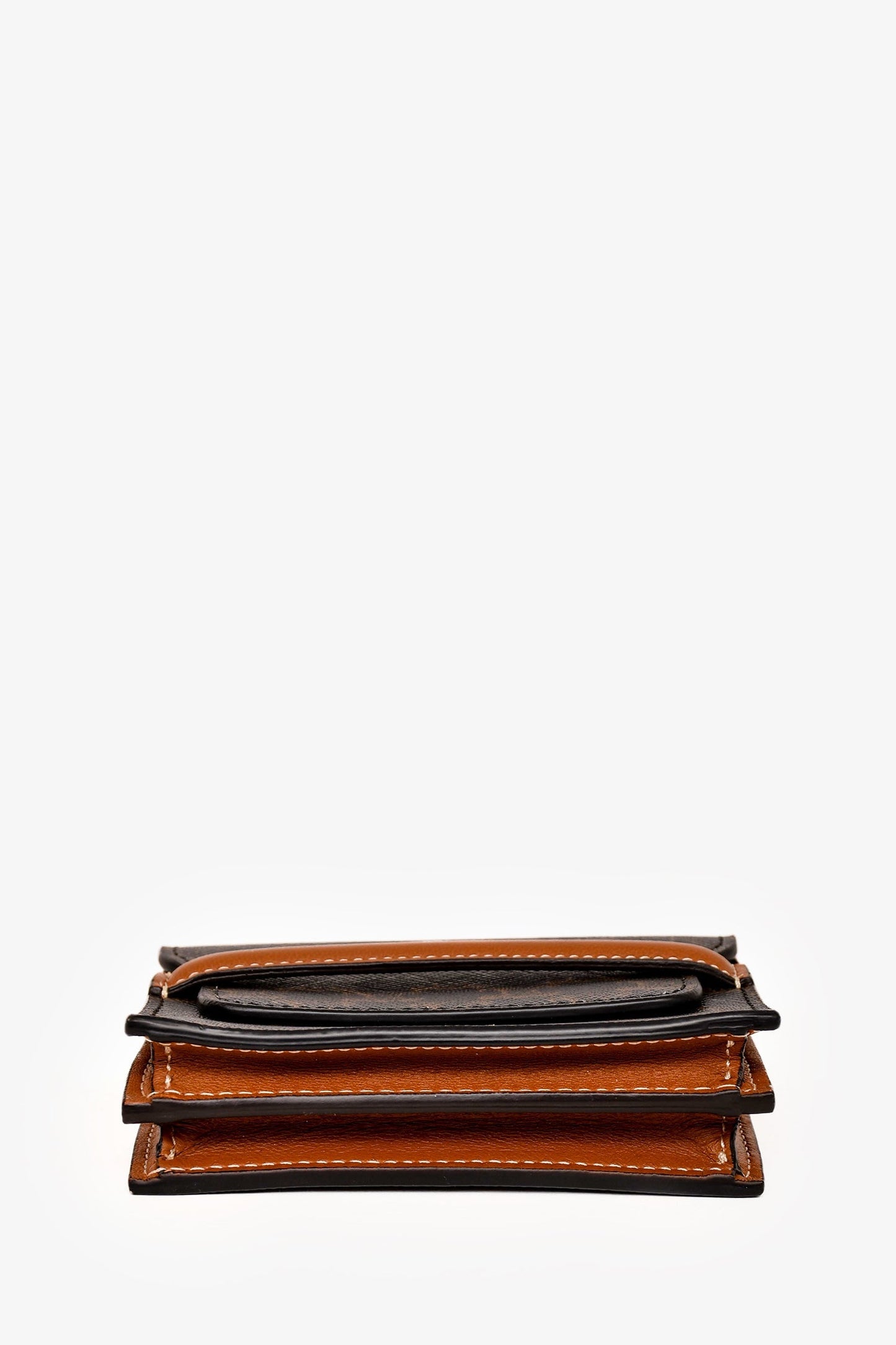 Celine 2022 Brown Leather/Canvas Triomphe Business Card Holder
