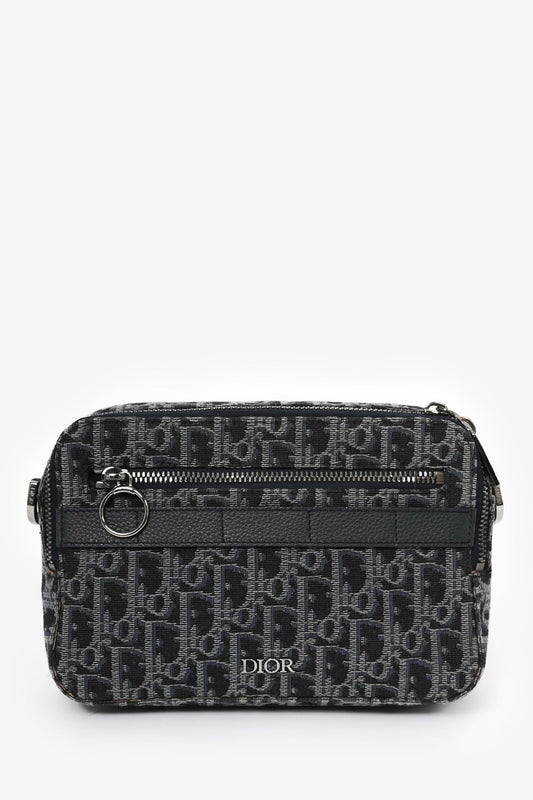 Christian Dior 2019 Blue Oblique 'Sac Safari' Messenger Bag