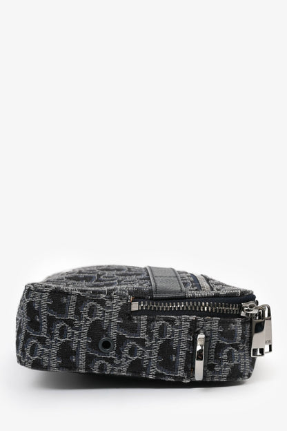 Christian Dior 2019 Blue Oblique 'Sac Safari' Messenger Bag