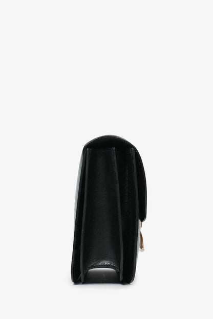 Celine Black Leather Classic Medium Shoulder Bag