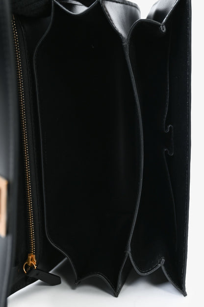 Celine Black Leather Classic Medium Shoulder Bag