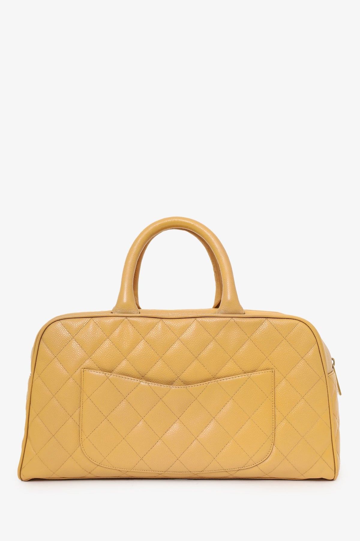 Pre-Loved Chanel™ 2004-05 Beige Caviar Large Bowler Bag (As Is)