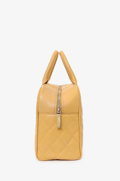 Pre-Loved Chanel™ 2004-05 Beige Caviar Large Bowler Bag (As Is)